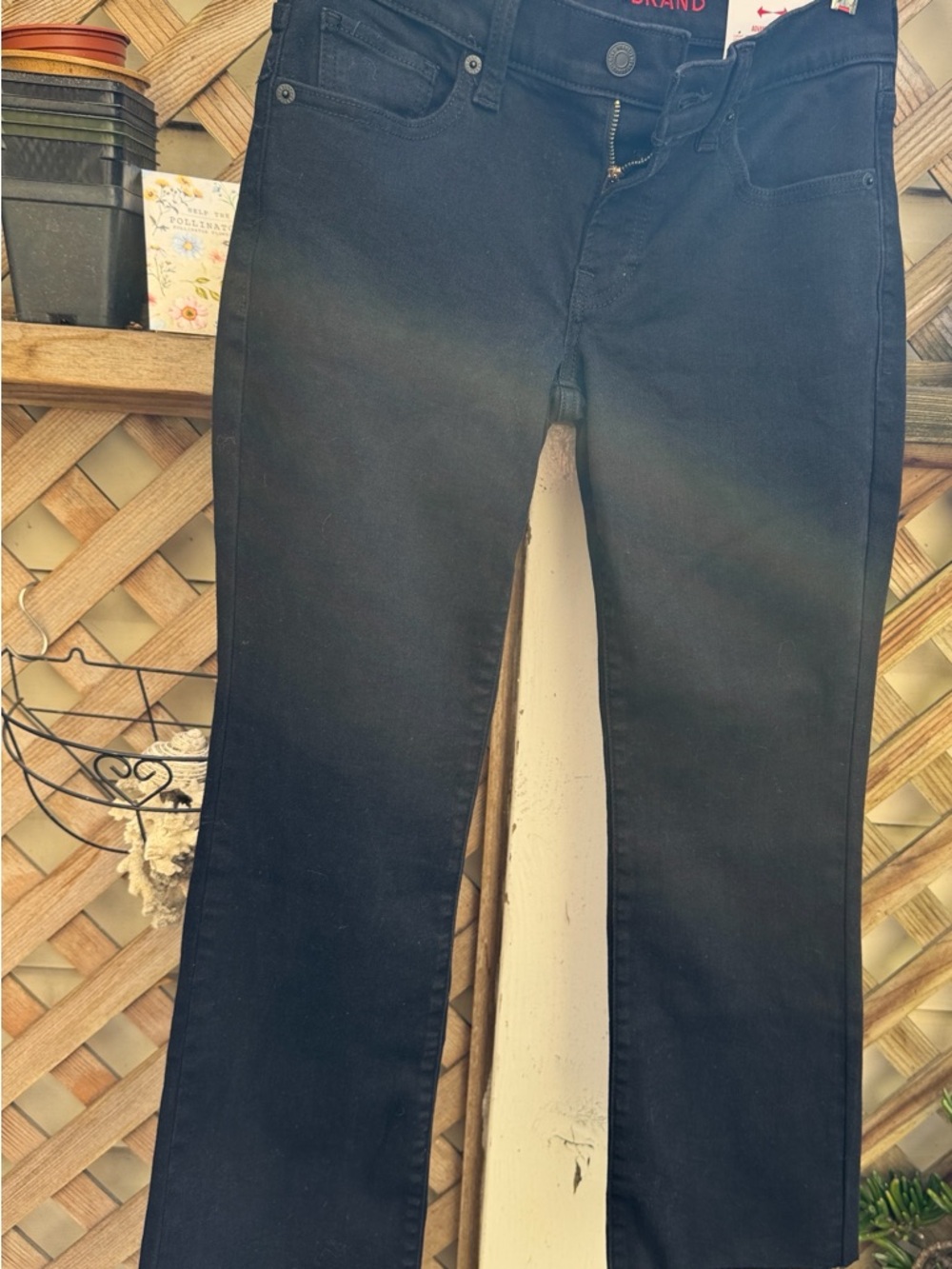 Lucky Brand Black Mid-rise kick cropped Jeans.  Raw Hem. Size 2/26
NWT